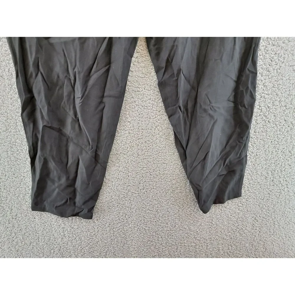 VINCE CAMUTO Paperbag Waist Pants Women's 16 Black Cropped Button Zip Closure - Picture 13 of 15